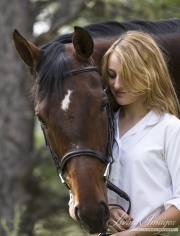 Bay Appendix Quarter horse gelding and owner in Castle Rock, CO