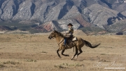 Flitner Ranch, Shell, WY - cowboy running horse