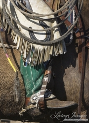 Sombrero Ranch, Craig, CO, cowboy's chaps and boot